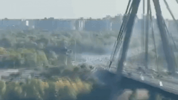 Russian Drone Hits Kyiv Bridge: Strike sparks huge fireball; repeated attacks risk severing Dnipro links