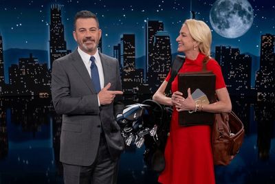 Jimmy Kimmel's Wife Plays 'Natalie' in Trump-Harp Spoof, Ending With 'Your Wife Doesn't Deserve You'