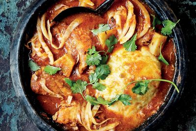 Nkrakra is a slow-cooking light and spicy broth from the cookbook "Zoe's Ghana Kitchen'