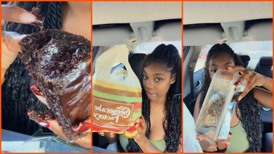 Food influencer buys a large slice of Linda’s Fudge Cake. Took a few bites, and then it went wrong: ‘Y’all there’s something in my cake’