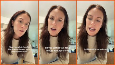 Woman says a male canvasser knocked at her door and wanted to talk pro-life. Then she asked him: ‘Have you ever been pregnant?’