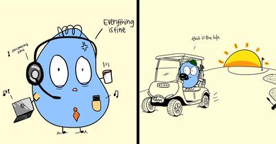 Meet Corpo Bean, The Little Blue Character Making Sense Of Modern Work Life In 25 Comics