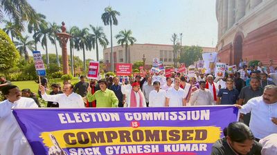‘Gyanesh Kumar must go’: Opposition MPs march to Election Commission, meet barricades instead