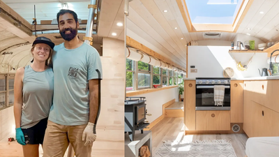 Canadian couple turns $7,200 retired school bus into a $30,000 dream home