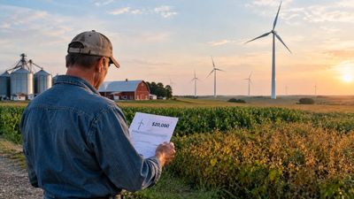 Wind Leases Add Farm Income: Iowa farmer earns $20,000 a year; turbines steady volatile crop cash