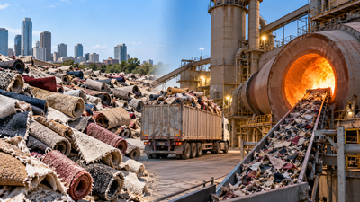 Cement kiln test found waste carpet works as fuel, but high transport costs limit use