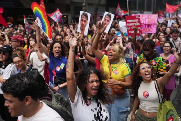 Brazilian students in Rio de Janeiro march against the prospect of another Bolsonaro presidency