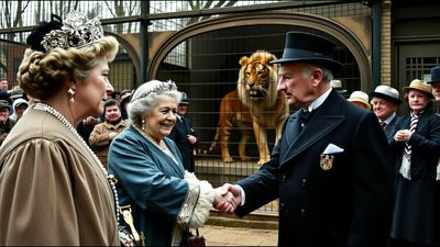 Queen Elizabeth II opened lion habitats at London Zoo 40 years apart