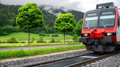 In 2025, 48 solar panels went between Swiss tracks; today, 11,000 trains have passed over them