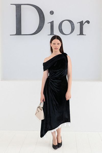 Mia Goth Wore Draped Black Dior in Paris One Week Before Filing for Divorce From Shia LaBeouf