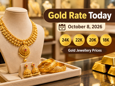 Gold rate today (October 8, 2026): Check 24k, 22k, 20k and 18k gold jewellery prices from Malabar Gold & Diamonds, Joyalukkas, Kalyan Jewellers, Tanishq & IBJA in Delhi, Mumbai, Hyderabad & more cities