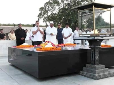 INDIA Bloc leaders pay tribute to Mahatama Gandhi at Raj Ghat, continue demand for CEC's resignation