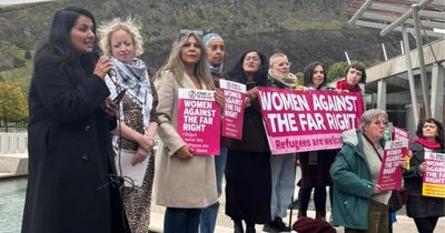 Women protest at Scottish Parliament over Reform UK's burqa ban bid