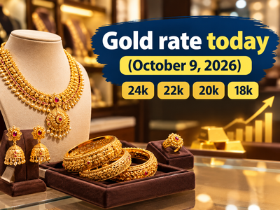 Gold rate today (October 9, 2026): Check 24k, 22k, 20k, 18k gold jewellery prices from IBJA, Malabar Gold & Diamonds, Joyalukkas, Kalyan Jewellers and Tanishq
