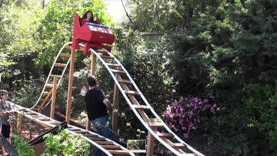 California father builds 180-foot backyard roller coaster after son asks for one