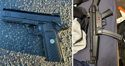 Police cars damaged in pursuit following armed robbery in Canberra's south