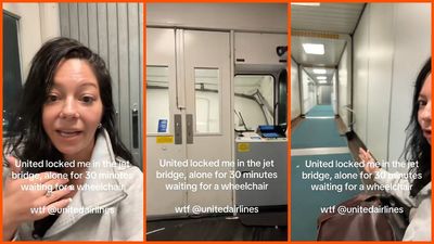 A disabled flyer says she was left alone on a jet bridge after her United Airlines plane closed its doors: ‘I am internationally stuck’