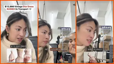 NYC dry cleaner calls the insurance contact her courier gave her over a damaged $15,000 Dior dress and is told ‘we have nothing to do with that’