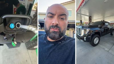 Man Takes GMC Denali To Shell Gas Station. Then He Opens The Fuel Door—And It Starts Smoking