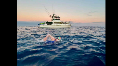70-year-old woman swims 20 miles across Catalina Channel to support kidney charity