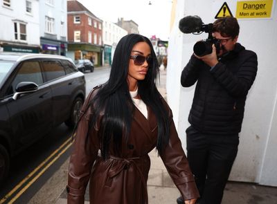 Katie Price arrives at court where ex-husband is on trial for rape