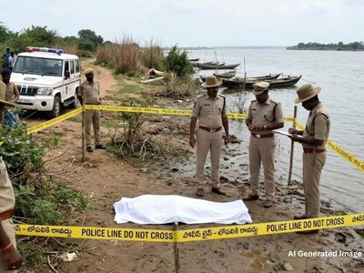 Woman's body seen in Tungabhadra river in Andhra Pradesh surrounded by dangerous terrain, cop risks life to recover body walking more than 1 Km