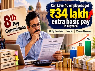 8th Pay Commission salary calculator: Can Level 10 employees get Rs 34 lakh extra basic pay at 7% increment rate in 10 years?