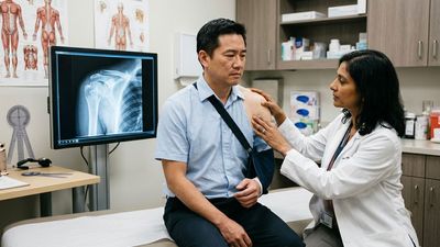 A 45-Year-Old Construction Worker's X-Ray Showed His Arm Bone Floating Free, with the Ball of His Shoulder Gone