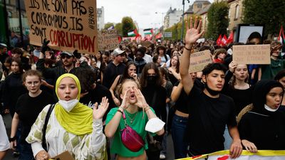 Tens of thousands rally across France as high school protests gather strength