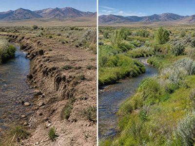 Nevada removed feral horses and burros from Sheldon National Wildlife Refuge; some streamside and upland vegetation gradually recovered