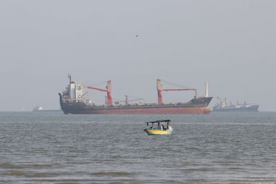 Container ship sinks near Hormuz after being hit by projectile, sources say