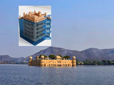 This 250-year-old Indian palace has four floors underwater, only one floor remains visible