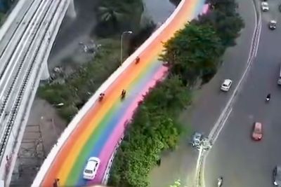 Indian city’s attempt to create real-life ‘rainbow road’ spectacularly backfires