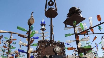California cement worker turned discarded bottles into 200 desert art trees along Route 66