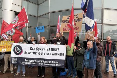 Former Rockstar Games staff hold rally outside employment tribunal