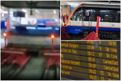 Moment Overground train hits buffers at London's busiest railway station causing major disruption