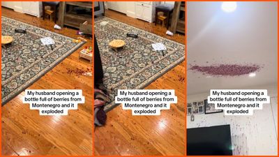 Man opens a bottle of berries from Montenegro in his living room. Then it explodes: ‘That was a berry bad idea’