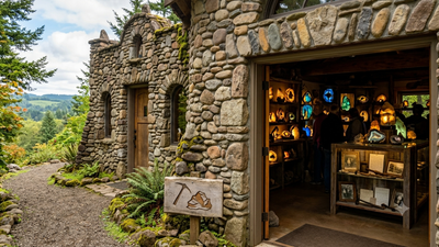 Oregon artist builds 800-ton rock museum filled with glowing art and family treasures