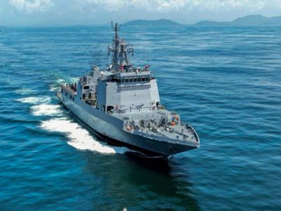 Indian Navy inducts multi-purpose INS Samarthak, a drone mothership and weapons testbed, the first major warship built by a private shipyard
