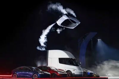 Watch: Tesla unveils ‘flying’ sports car with rocket boosters