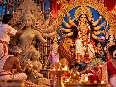 Why Is This Artwork Essential to Traditional Durga Puja?