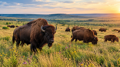 300 bison released in Oklahoma in 1993; now, over 2,000 roam the prairie