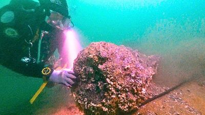 Divers find unopened wooden chest on 320-year-old English warship