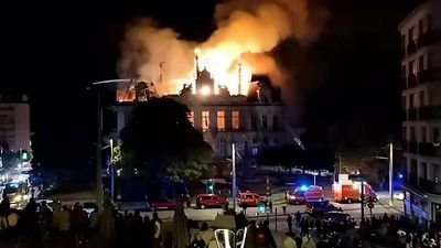 Historic Limoges town hall engulfed in flames amid protests in France