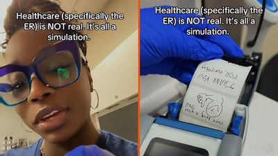 A Tennessee ER nurse found stickers all over a room after a patient left, and says ‘Not only has he labeled the phone, he’s rubberbanded it’
