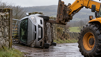 Jury Clears County Durham Farmer: Robert Hooper flipped car with telehandler; jury finds him not guilty