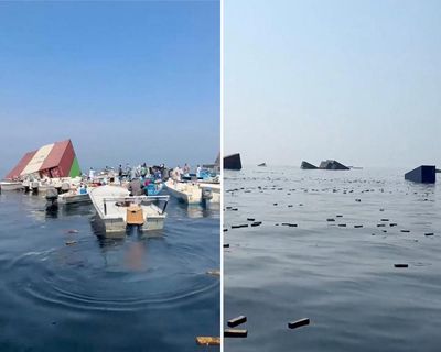 People scour strait of Hormuz for spilt cargo after Iran attacks container ships