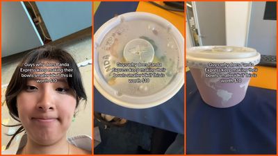 Woman orders a bowl from Panda Express for $10. Then she opens the bag and finds what they actually gave her: ‘idk if this is worth $10’