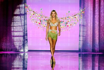 Bella Hadid Opens Victoria's Secret 2026 in Green Floral Lingerie and Statement Wings