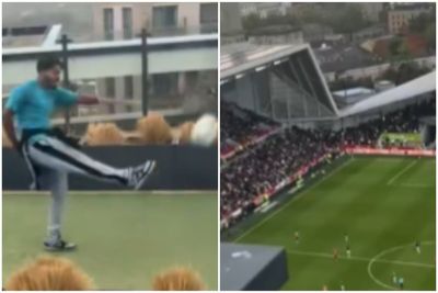 Police investigating after rugby ball kicked from height into Brentford stadium during Premier League match